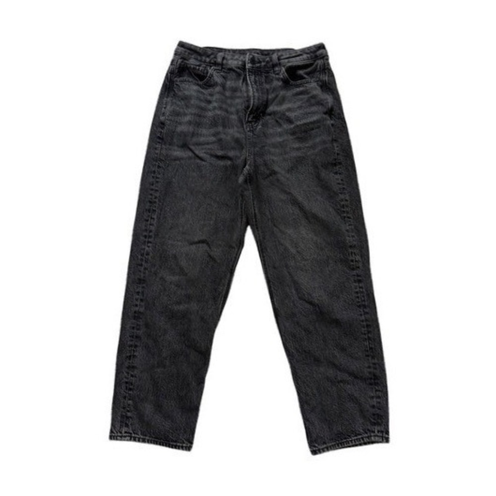 American Eagle High Waisted Mom Straight Washed Black Jeans 10S Clean Girl 90s